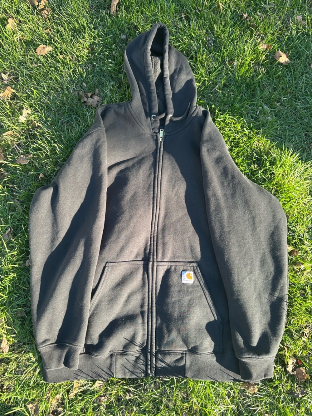 Carhartt Black Hoodie with Gold Logo Patch